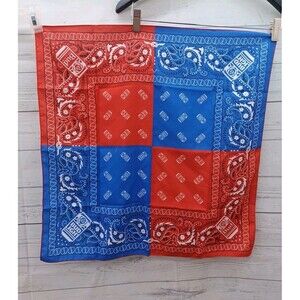 Bud Light Blue Red Bandana Paisley 22x22" Hankerchief King Of Beer